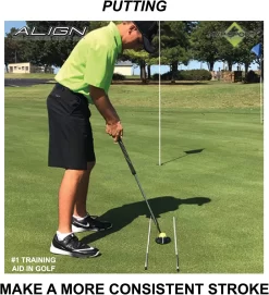 MVP Sport Golf Alignment Sticks 2-Pack -Golf Equipment AlignmentRods Red 10