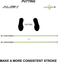 MVP Sport Golf Alignment Sticks 2-Pack -Golf Equipment AlignmentRods Red 11