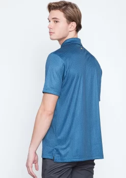 Callaway Jack Nicklaus Black Label By Perry Ellis All Over Mini Foulard Polo Shirts -Golf Equipment AllOverMiniFoulardPolo DeepDiveBlue2