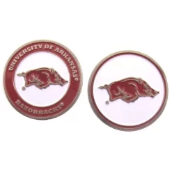 NCAA Double Sided Collegiate Golf Ball Marker Coins -Golf Equipment Arkansas 1