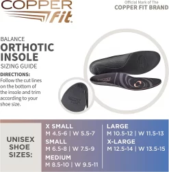 Copper Fit Balance Orthotic Insoles -Golf Equipment BalanceOrthoticInsoles Medium 2