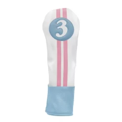 Sahara Retro Vintage #3 Fairway Wood Headcovers -Golf Equipment Blue White Pink 3 Wood
