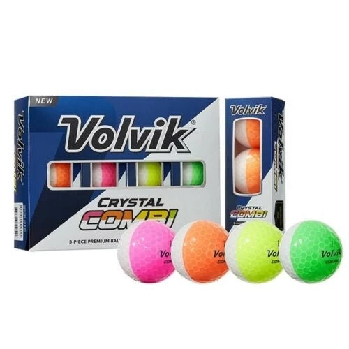 Volvik Crystal Combi Split Colored Golf Balls 1 Volvik Crystal Combi Split Colored Golf Balls