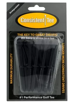 Consistent Tee Golf Tees 10 Pack - 3.25" -Golf Equipment Consistent Tee Black Color