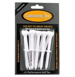 Consistent Tee Golf Tees 10 Pack - 3.25" -Golf Equipment Consistent Tee White Color