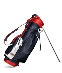 Sun Mountain Golf Leather Carry Stand Bag 11 Sun Mountain Golf Leather Carry Stand Bag -Golf Equipment G823274LeatherStandNavy White Red