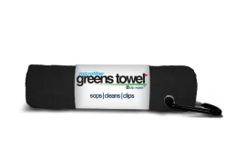 Clip Wipes Microfiber Golf Greens Towel -Golf Equipment Greens Towels Jet Black
