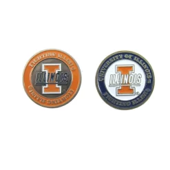 NCAA Double Sided Collegiate Golf Ball Marker Coins -Golf Equipment Illinois