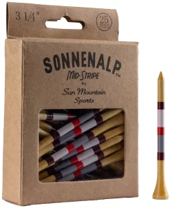 Sun Mountain Sonnenalp Mid-Stripe Golf Tees -Golf Equipment Sonnenalp TeesBrick
