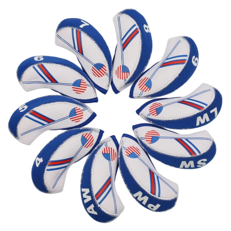 Volf Golf USA Flag Neoprene Iron Head Covers Set 1 Volf Golf USA Flag Neoprene Iron Head Covers Set