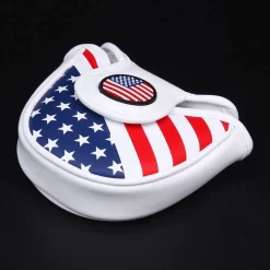 Volf Golf Red White Blue Synthetic Leather USA Mallet Putter Cover -Golf Equipment VolfGolfHeadcovers USAMalletPutter3