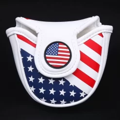 Volf Golf Red White Blue Synthetic Leather USA Mallet Putter Cover -Golf Equipment VolfGolfHeadcovers USAMalletPutter6