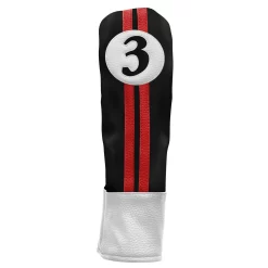 Sahara Retro Vintage #3 Fairway Wood Headcovers -Golf Equipment fw 3 hc black red