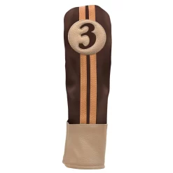 Sahara Retro Vintage #3 Fairway Wood Headcovers -Golf Equipment fw 3 hc chocolate tan