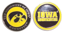 NCAA Double Sided Collegiate Golf Ball Marker Coins -Golf Equipment iowa